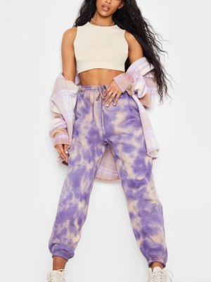 Purple Acid Wash Casual Joggers