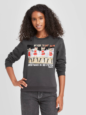 Women's Mean Girls Christmas Is So Fetch Graphic Sweatshirt - Black