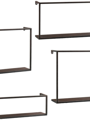 Zyther Metal Wall Shelves (set Of 4)
