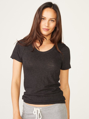 Textured Tri-blend Fitted Crew Neck Tee