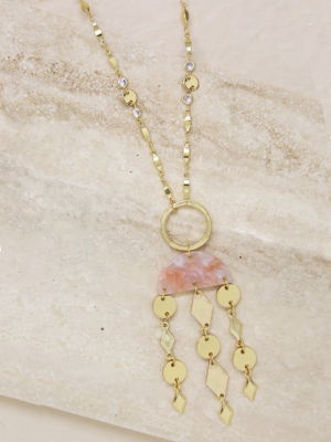 Mixed Geo Resin And 18k Gold Plated Necklace