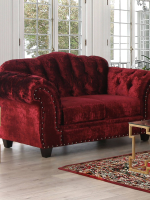 Emeline Button Tufted Loveseat Wine - Homes: Inside + Out