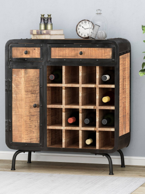 Carmine Modern Industrial Wine Rack Natural - Christopher Knight Home