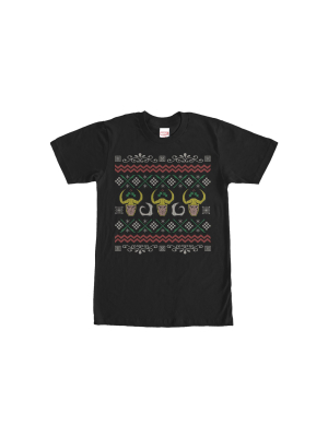 Men's Marvel Ugly Christmas Loki T-shirt