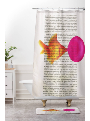 Goldfish With Bubblegum Shower Curtain Ivory - Deny Designs