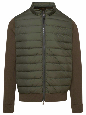 Woolrich Quilted Track Panelled Knit Jacket