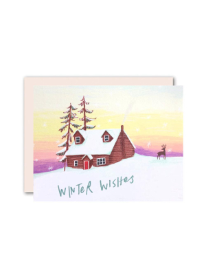 Winter Cabin Holiday Card