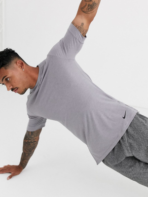 Nike Yoga T-shirt In Gray