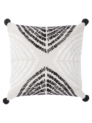 Angelika Black & Silver Textured Throw Pillow