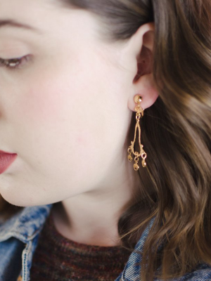 Gold Filigree Dangling Earrings