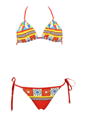 Dolce & Gabbana Carretto Print Bikini Set