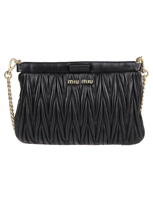 Miu Miu Matelassé Logo Clutch Bag