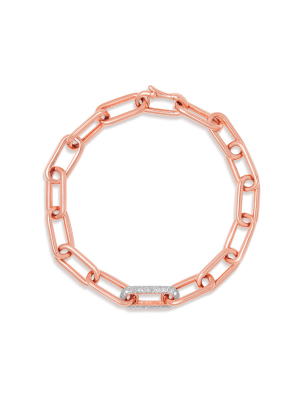 14kt Rose Gold Diamond Chain Link Bianca Bracelet