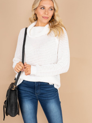 In Your Glow Ivory White Waffle Sweater