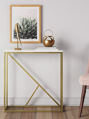 Highfield Console Table White Marble/brass Ships Flat - Project 62™