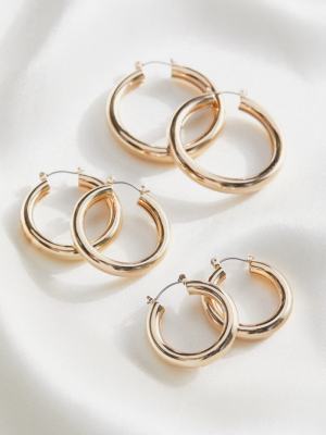 Tessa Chunky Tube Hoop Earring Set