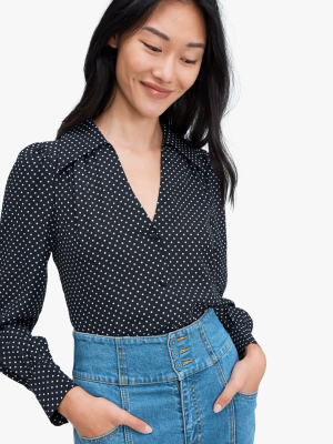 Dainty Dot Silk Blouse