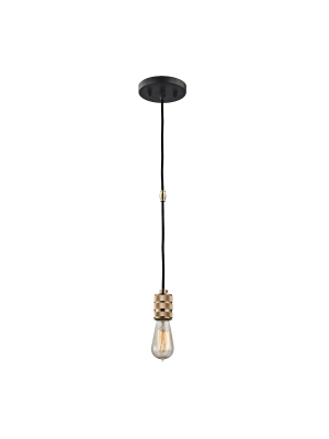 Camley 1-light Mini Pendant In Oil Rubbed Bronze And Polished Gold