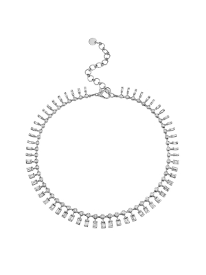 Dot Dash Diamond Necklace - White Gold