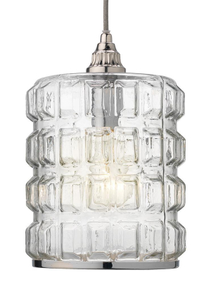 Jamie Young Madison Nickel Pendant In Clear Glass