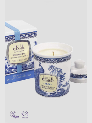 Jasmine & Wild Honeysuckle Blue Peacock Vegan Candle