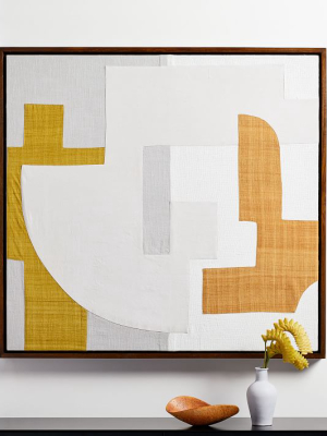 Pieced Fabric Wall Art - Yellow