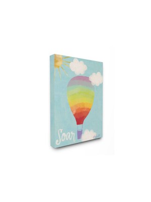 16"x1.5"x20" Soar Rainbow Hot Air Balloon Stretched Canvas Wall Art - Stupell Industries