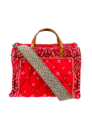 Parker Thatch Small Quilted Bandana Bag In Red