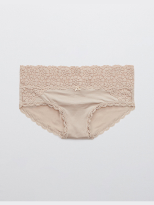 Aerie Sugar Cookie Lace Shine Boybrief Underwear