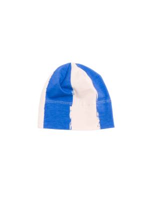 Organic Baby Beanie Hat In Blue Stripes