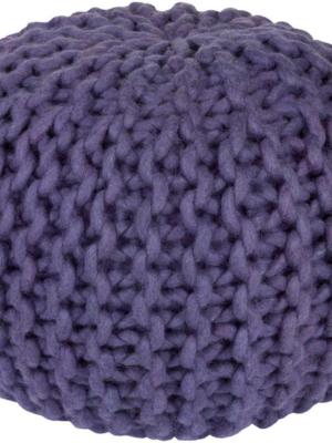 Fargo Wool Pouf In Violet Color