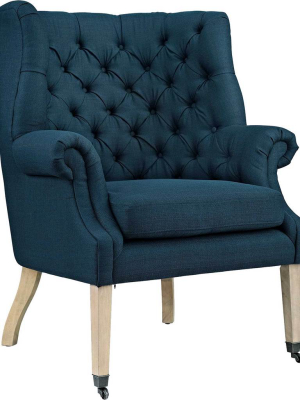 Camron Upholstered Fabric Lounge Chair Azure