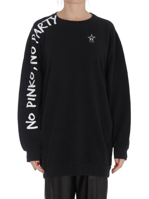 Pinko Slogan Printed Oversized Sweatshirt