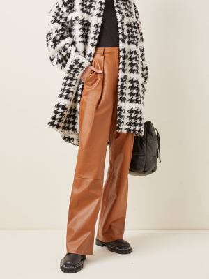 Sabi Houndstooth Faux Fur Jacket