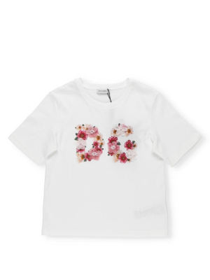 Dolce & Gabbana Kids Camellia Logo Print T-shirt