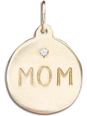 "mom" Disk Charm With Diamond