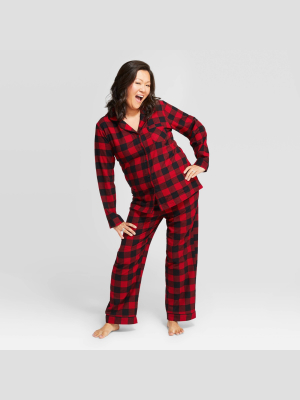 Women's Holiday Buffalo Check Flannel Matching Family Pajama Set - Wondershop™ Red