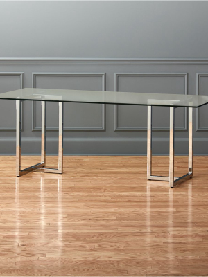 Silverado Chrome 80" Rectangular Dining Table