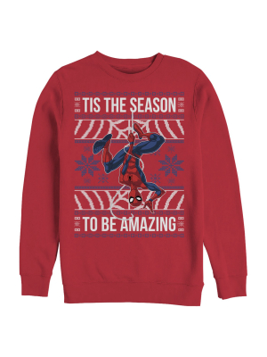 Men's Marvel Ugly Christmas Spider-man Season Sweatshirt