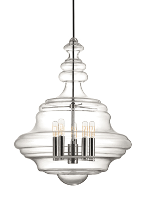 Washington 5 Light Large Pendant Polished Nickel