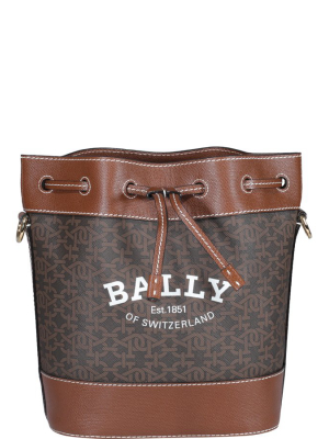 Bally Logo Print Bucket Bag