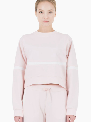 Campbell Scoop Neck Long Sleeve Sweatshirt - Blush Pink