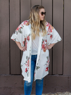 Floral Kimono - White