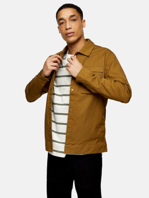 Selected Homme Brown Popper Lightweight Jacket