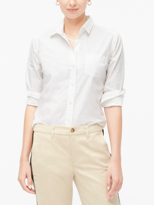 Petite Button-up Cotton Poplin Shirt In Signature Fit