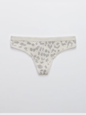 Aerie Cotton Leopard Thong Underwear