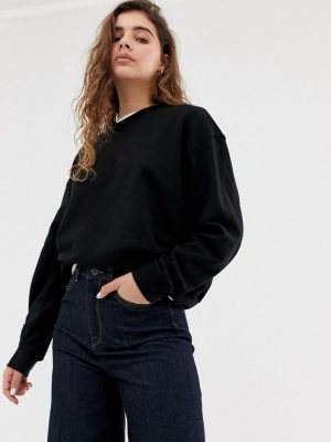 Weekday Huge Cropped Sweatshirt In Black