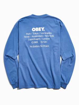 Obey No Justice No Peace Long Sleeve Tee