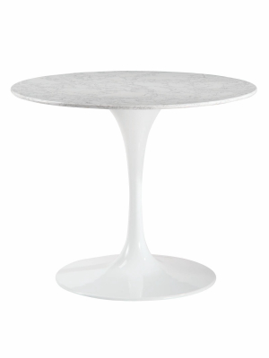 36" Grant Contemporary Artificial Marble Dining Table White - Poly & Bark