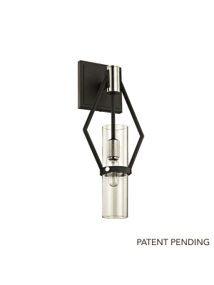 Raef 1lt Wall Sconce Black & Nickel